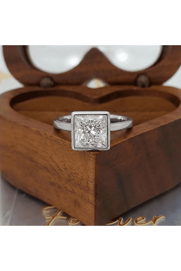 5.00 Ct Princess Brilliant Cut IGI Certified Lab Grown Diamond Solitaire Engagement Ring for Ladies in 10k White Gold Size 5.5