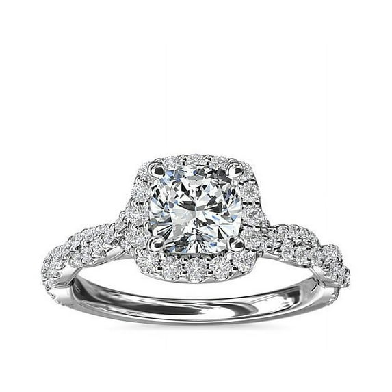 Diamond-Capitals Brilliant 2.50 Carat Cushion Cut Natural Diamond Solitaire Wedding Ring for Women Solid 950 Platinum Size 11.5 (F-G/VS1)