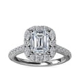 thumbnail image 1 of Diamond-Capitals Brilliant 3.00 Carat Emerald Cut Natural Diamond Solitaire Wedding Ring for Women Solid 950 Platinum Size 11.5 (F-G/VS1), 1 of 8