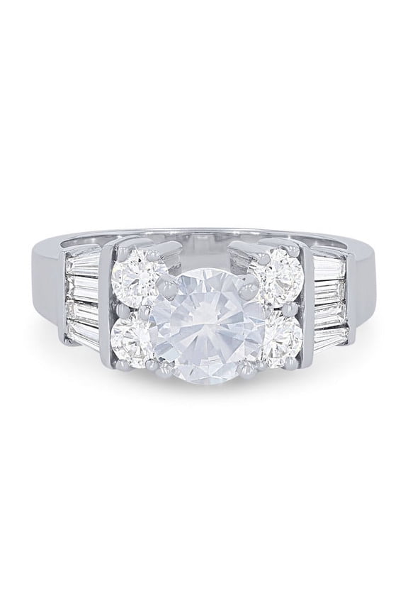 IGI Certified 2.35 Carat Classy Round Cut Lab Grown Diamond (E/VVS2) Solitiare Anniversary Ring For Women Solid 18K White Gold Size 10
