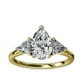 thumbnail image 1 of Diamond-Capitals IGI Certified 2.50 Ct New Pear Shape Lab Grown Diamond Three Stone Wedding Ring for her Solid 18K Yellow Gold Size 11.5 (E/VVS2), 1 of 9
