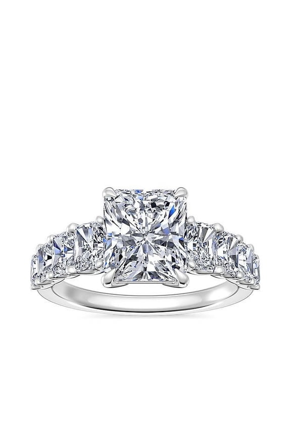 IGI Certified 3.00 Carat Shiny Radiant Shape Lab Grown Diamond (E/VVS2) Solitiare Wedding Ring For Her Solid 18K White Gold Size 4