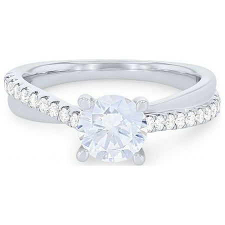 Diamond-Capitals IGI Certified Beautiful Round Cut 2.20 Ct Beautiful Solitaire Lab Grown Diamond Anniversary Ring for Women Solid 14K White Gold (E/VVS2) Size 7