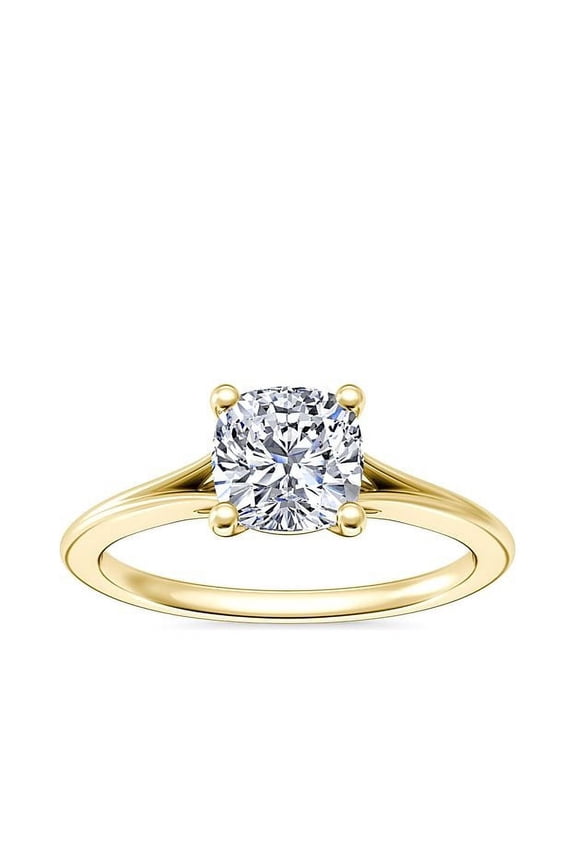 Luxurious 2.00 Carat Cushion Cut IGI Certified Lab Grown Diamond Solitaire Wedding Ring for Women Solid 14K Yellow Gold Size 11.5