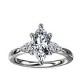 thumbnail image 1 of Diamond-Capitals Natural 2.20 Ct Elegant Marquise & Pear Shape Diamond Three Stone Engagement Ring for Women Solid 950 Platinum (F-G/VS1) Size 5, 1 of 8