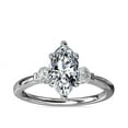 thumbnail image 1 of Diamond-Capitals Natural 2.20 Ct Elegant Marquise Shape Diamond Three Stone Engagement Ring for Women Solid 950 Platinum (F-G/VS1) Size 5, 1 of 8