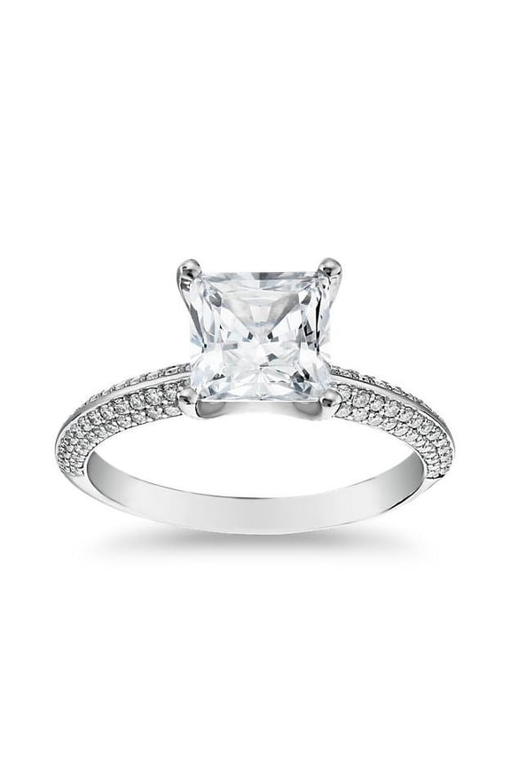 Natural 2.30 Carat Genuine Princess Cut Diamond (F-G/VS1) Solitiare Anniversary Ring For Ladies Solid 950 Platinum Size 7