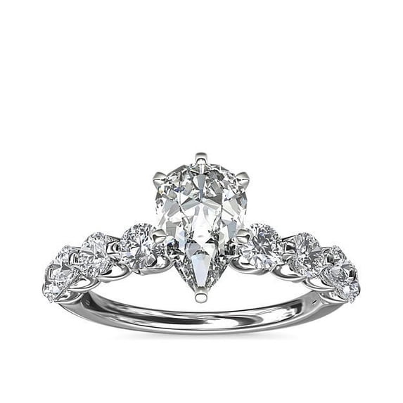 Diamond-Capitals Natural 2.50 Carat Luxury Pear Shape Diamond (F-G/VS1) Solitiare Anniversary Ring For Gift Solid 950 Platinum Size 11.5