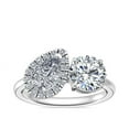 thumbnail image 1 of Diamond-Capitals Natural 2.60 Ct Sparkle Round & Pear Shape Diamond Two Stone Anniversary Ring for Gift Solid 950 Platinum (F-G/VS1) Size 4.5, 1 of 8