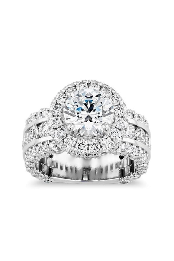 Natural 3.00 Carat Shiny Round Cut Diamond (F-G/VS1) Solitiare Wedding Ring For her Solid 950 Platinum Size 4