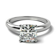 DIAMOND-CAPITALS Solitaire Round Brilliant Cut Diamond Engagement Ring 2.12 ct, White Gold