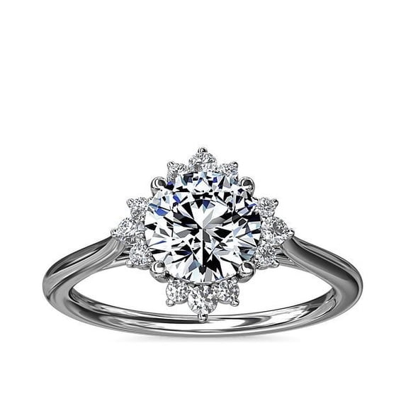 Diamond-Capitals Wonderful Round Cut 2.20 Ct Natural Diamond Halo Wedding Ring for Gift Solid 950 Platinum Size 10 (F-G/VS1)
