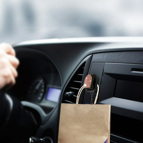 Diamond Car Hook | Adhesive Front & Rear Seat Organizer | Mini White ABS Hook for Hanging Bags & Coats | 1-Pack