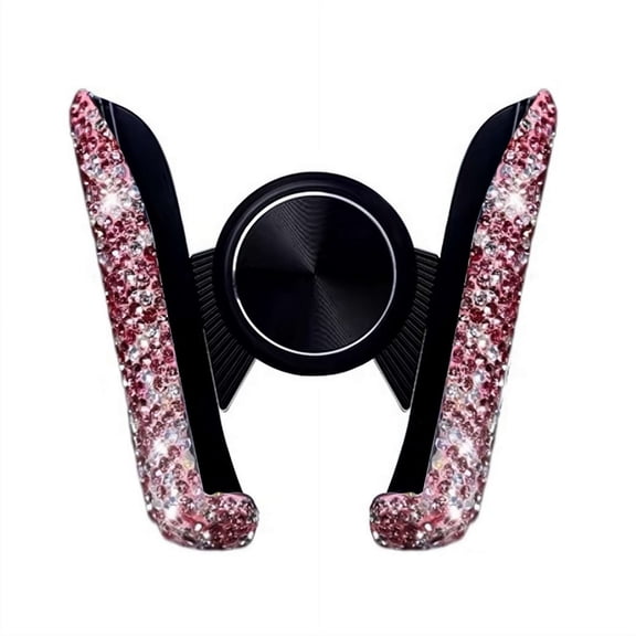 Diamond Car Phone Holder, 2-in-1 A-ir Vent & Dashboard Mount, Gravity Auto-Clamp Stand for Women