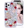 thumbnail image 1 of Diamond Case Compatible with Apple iPhone 11 Pro 5.8 Inch Case for Girls Fashion Luxury Bling Bling Diamond Rhinestone Gemstone 3D Perfume Bottle and Flower Gemstone Soft TPU Back case, 1 of 14