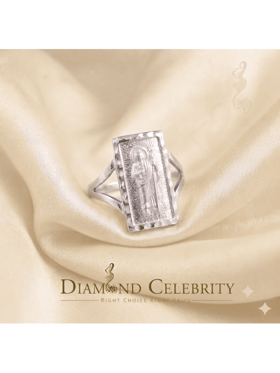 Catholic White 925 Sterling Silver St Jude Fancy Women's Religious Ring SZ 9.5