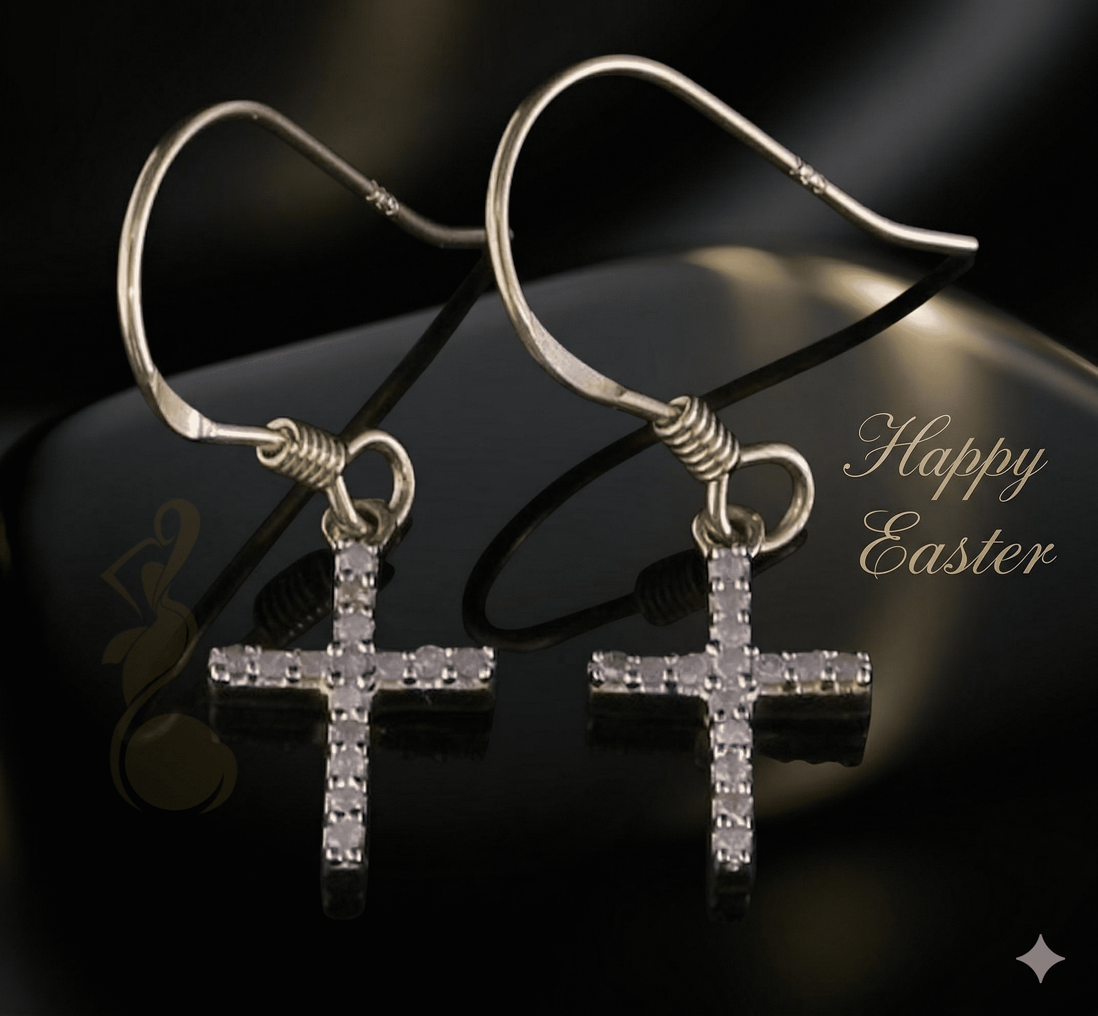 Diamond Celebrity's 0.15ct Diamond 925 Sterling Silver Yellow Dangling Stud Earring For Men / Women