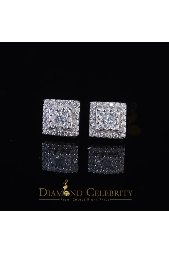's 1.2ct Cubic Zirconia 925 White Sterling Silver Women's Hip Hop Square Earrings