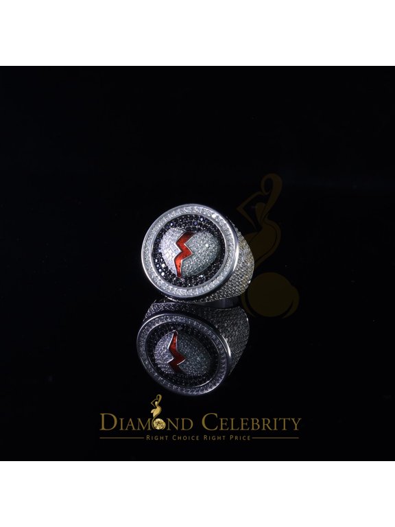 's 11.64ct Cubic Zirconia White silver Broken Heart Band Cocktail Ring Size 10.5