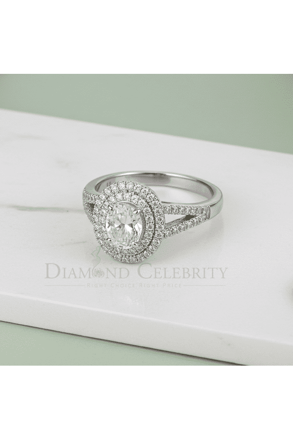 's 3.07ct Cubic Zirconia Sterling White Silver Oval Fashion Womens Ring Size 7