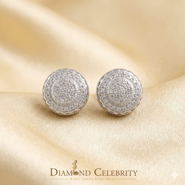 Diamond Celebrity's 925 Sterling Silver 0.20ct Diamond For Women's/ Men's White Stud Round Earrings