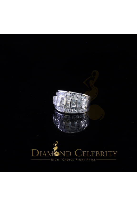 's 925 Sterling Silver White 5.80ct Cubic Zirconia Bugget Women'sMen's Ring Size 8