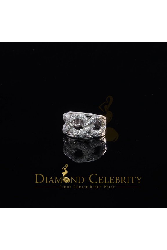 's 925 Sterling White Silver Round chain 2.0ct Cubic Zirconia Womens Ring Size 7