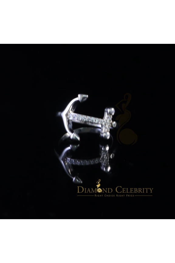 's 925 Sterling White Silver Shiny -Shaped 0.15ct Cubic Zirconia Womens Ring Size 7