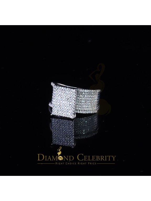 's 925 Sterling White Silver Square Shape Cubic Zirconia 3.45ct Men's Ring SZ 10
