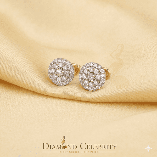 Diamond Celebrity's 925 Yellow Sterling Silver 1.86ct Cubic Zirconia Round Women's Stud Earrings