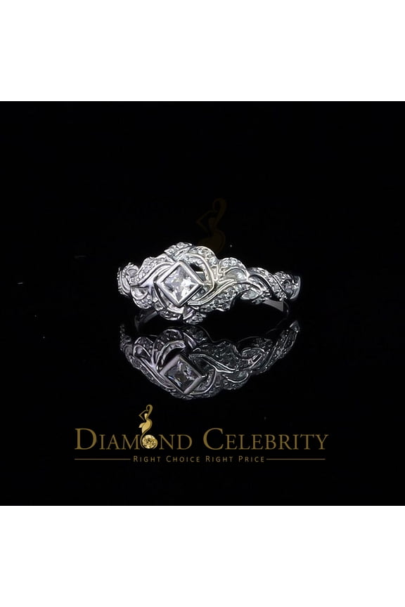 's Diamond Celebritees 925 White Sterling Silver 45 Cubic Zirconia Women's Ring Size 9
