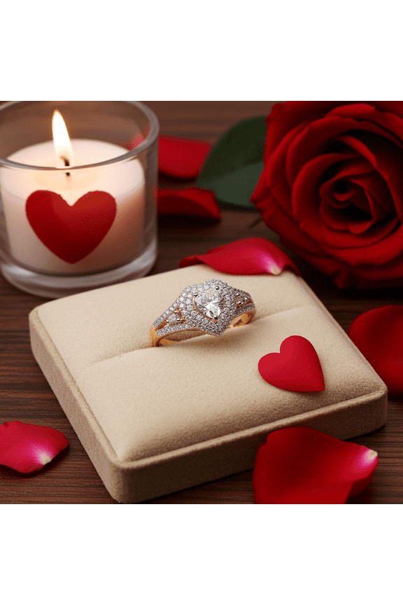 Diamond Celebrity's Heart Ring Sz 7 for Women's 925 Yellow Sterling Silver 1.50ct VVS 'D' Moissanite