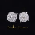 thumbnail image 1 of Diamond Celebrity's Men's/Womens 925 Silver White 0.50ct VVS 'D' Moissanite Round Stud Earrings, 1 of 12