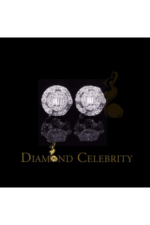 Diamond Celebrity's Moissanite Round Stud Men's/Womens 925 Silver White 0.50ct VVS 'D' Earrings