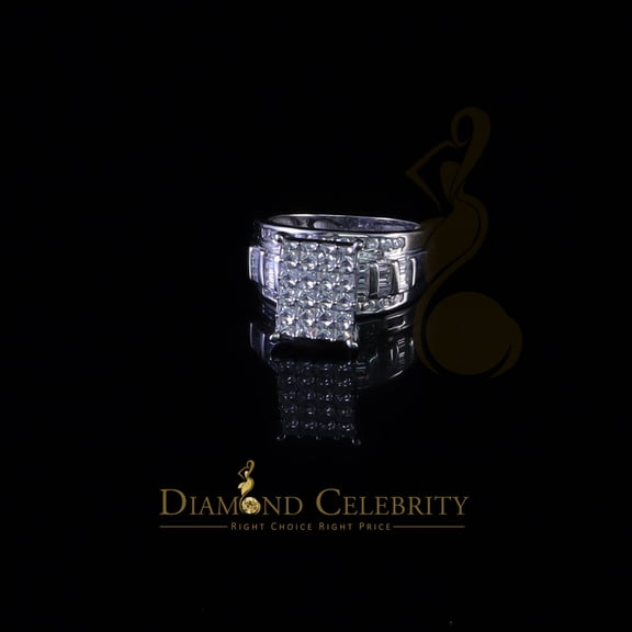 Diamond Celebrity's New 4.32ct 925 Silver Cinderella White Cubic Zirconia Promise Womens Ring Size8