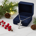 thumbnail image 1 of Diamond Celebrity's New Cross Women's 925 White Silver 2.0ct VVS D Clr. Moissanite Baguette For Men, 1 of 12