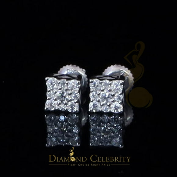 's Women's/Men's 925 Silver White 0.25ct VVS 'D' Moissanite Square Stud Earrings