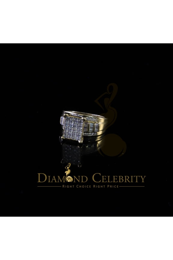 's Yellow Sterling Silver 3.00ct Cubic Zirconia Princes Engagement Ring Size 10
