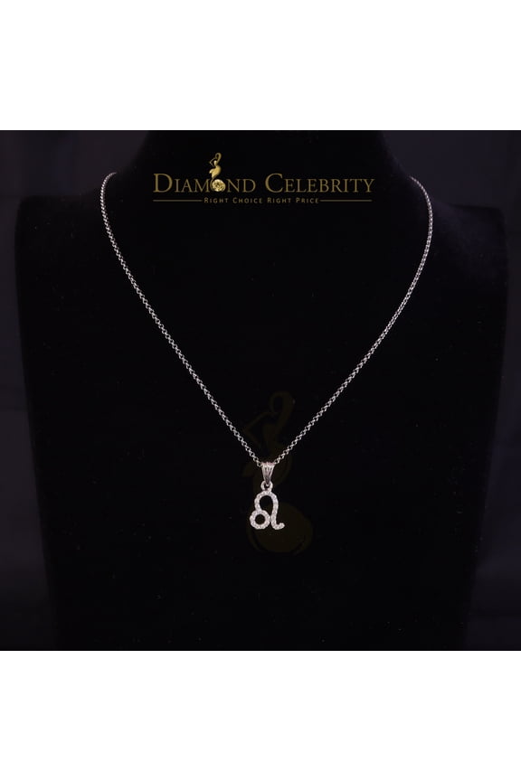 's0.55ct Cubic Zirconia White Silver LEO-AUGUST Month Men's & Women's Pendant