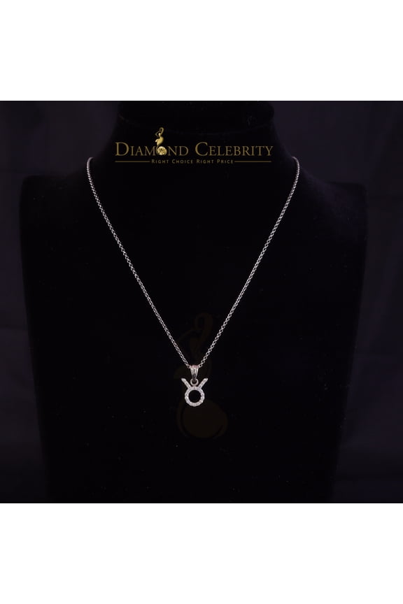 's0.65ct Cubic Zirconia Silver White TAURUS MAY Month Pendant for Men's & Women's
