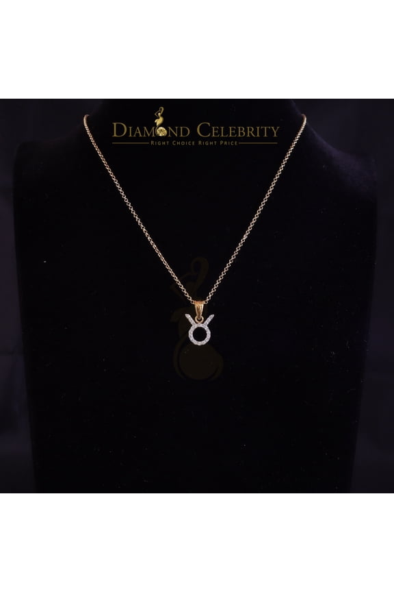 's0.65ct Cubic Zirconia Silver Yellow TAURUS MAY Month Pendant for Men's & Women's