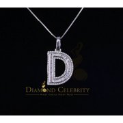 Diamond Celebrity'sWhite Bugutte Initial Alphabet'D' Sterling Silver Pendant 1.52ct Cubic Zirconia