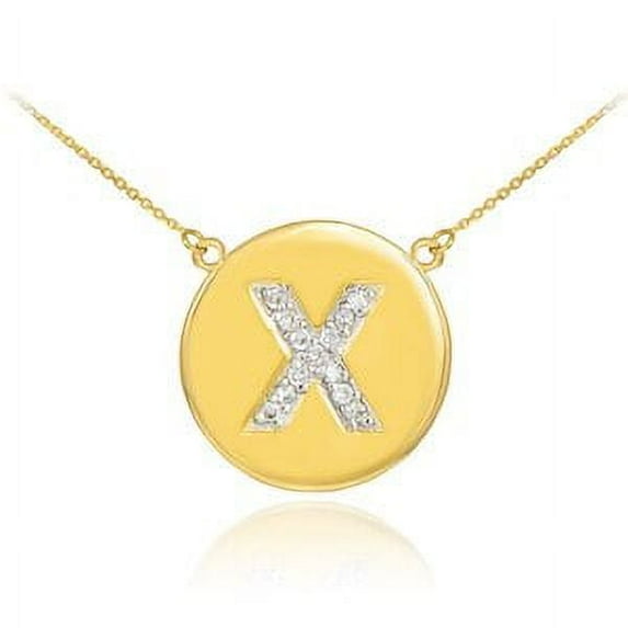 Diamond Celtic Knot Initial (A-Z) Pendant Necklace in Yellow Gold : 14K Pendant with 22" chain