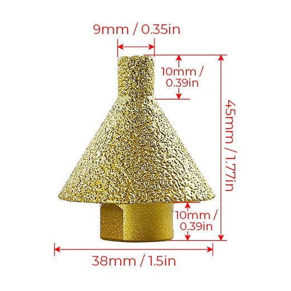 Diamond Chamfer Bit for Ceramic Tile and Quartz Material Small Big Crystal Base with M10 Thread for 100 mm Angle Grinder