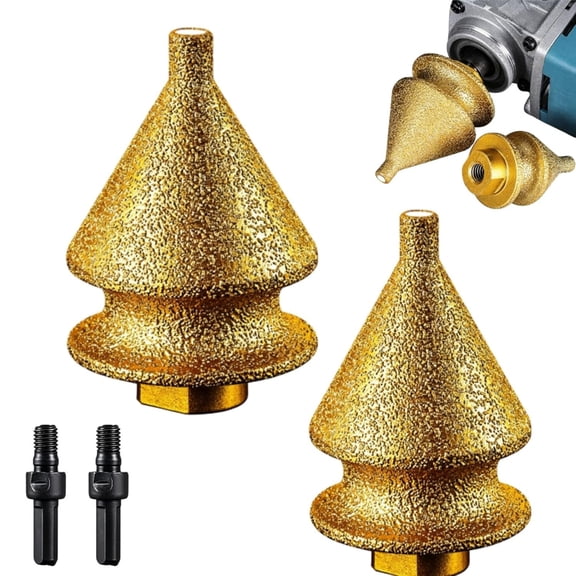 Diamond Chamfer Cutter for Grinder – Multifunction, Brazed Diamond, Universal Fit for Tile, Porcelain, Marble, Granite, Stone, Hole Enlarger & Edge Smoother with M10 Thread Adapter(RL)