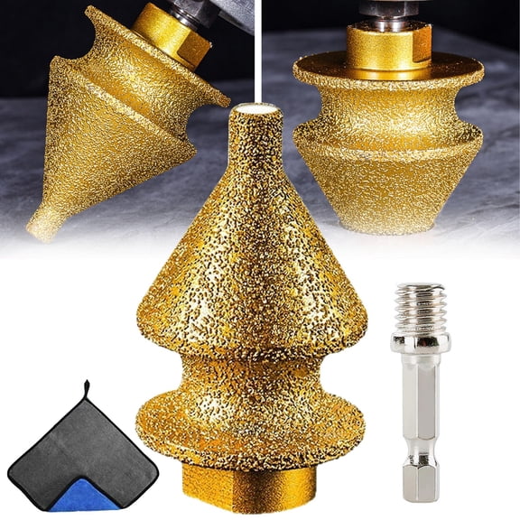 Diamond Chamfering Bit for Angle Grinder,4-in-1 Diamond Brazed Step Drill Bit with M10 Adapter, for Tile, Stone, Smooth Edge Chamfering, Hole Enlarging, Beveling & Polishing