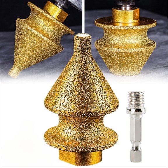 Diamond Chamfering Bit for Angle Grinder,4-in-1 Diamond Brazed Step Drill Bit with M10 Adapter, for Tile, Stone, Smooth Edge Chamfering, Hole Enlarging, Beveling & Polishing