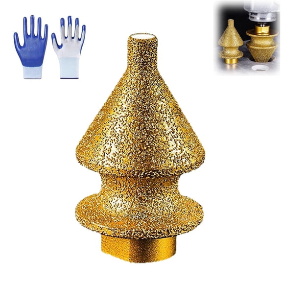 Diamond Chamfering Bit for Grinder, 4-in-1 Diamond Step Chamfer Drill Bit for Tile, Stone, Smooth Edge Chamfering, Hole Enlarging, Beveling & Polishing, M14 Thread with 5/8"-11 Adapter