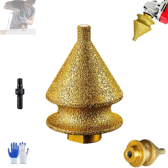 Diamond Chamfering Bit for Grinder, 4-in-1 Diamond Step Chamfer Drill Bit, 𝐃iamond-Coated Step Drill Bit, Multi-Purpose Straight Flute Design Drill Bit for Tile,Marble,DIY Tool Accessories