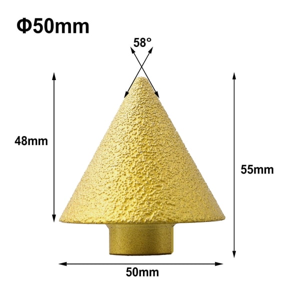 Diamond Chamfering Countersunk Drill Bit Cone 38mm 58mm Thread Engraving Polishing Wheel Brazed Diamond Chamfer